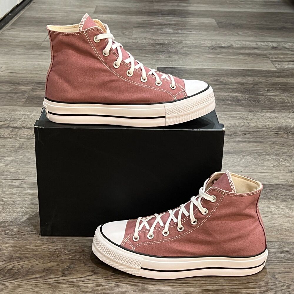 Converse Chuck Taylor High Top Chunky Platform Dark Pink A01367F Shoes - Size 11